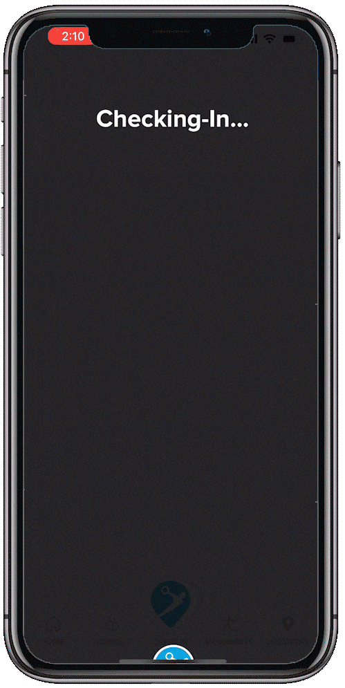 screenshot recording of checking in on the Fitness Court App