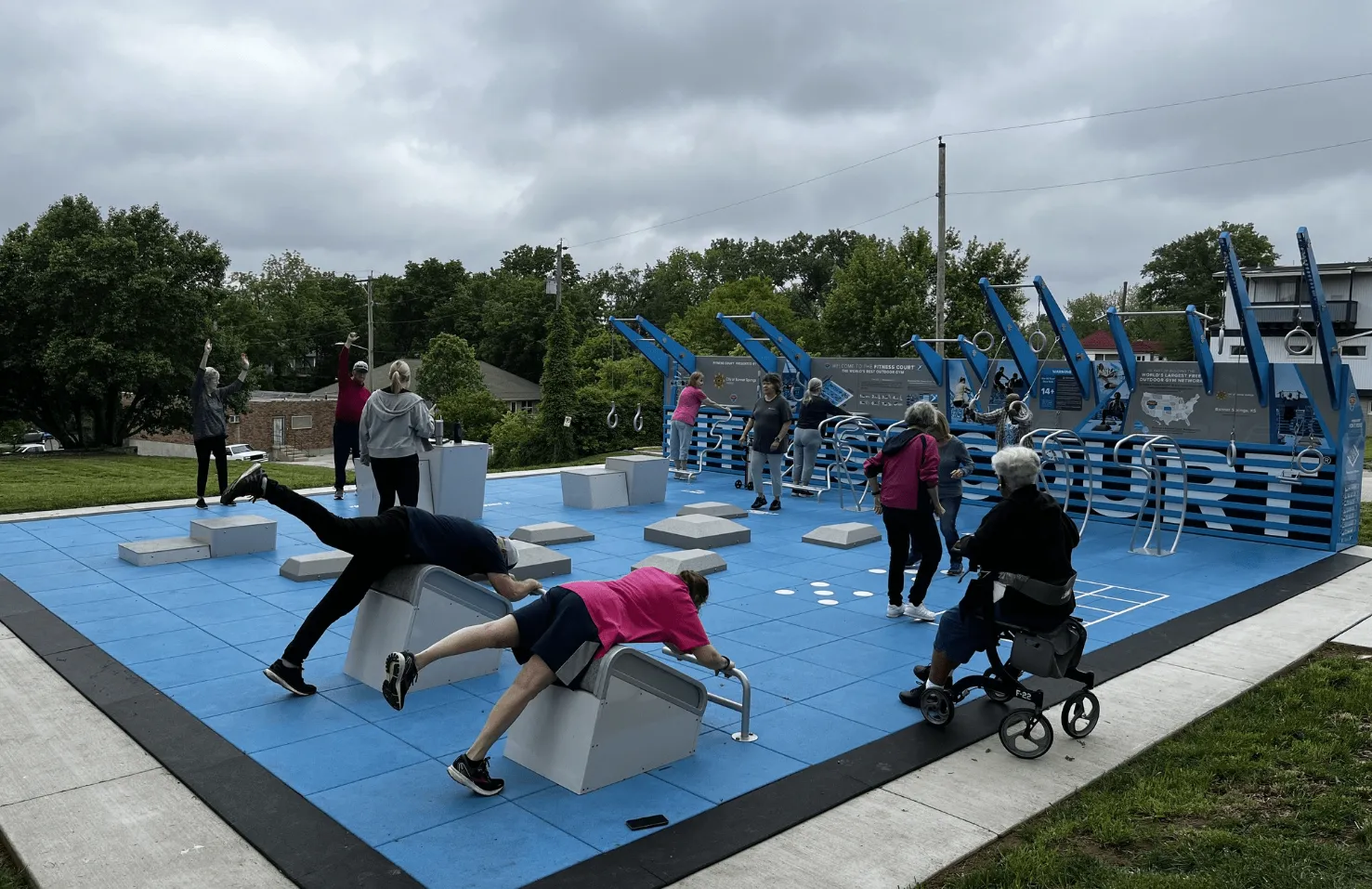 Active Aging Group 55+ on the Fitness Court in Bonner Springs, KS